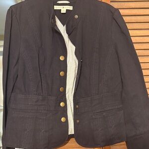 Tommy Hilfiger Navy Women's Blazer with Gold Buttons